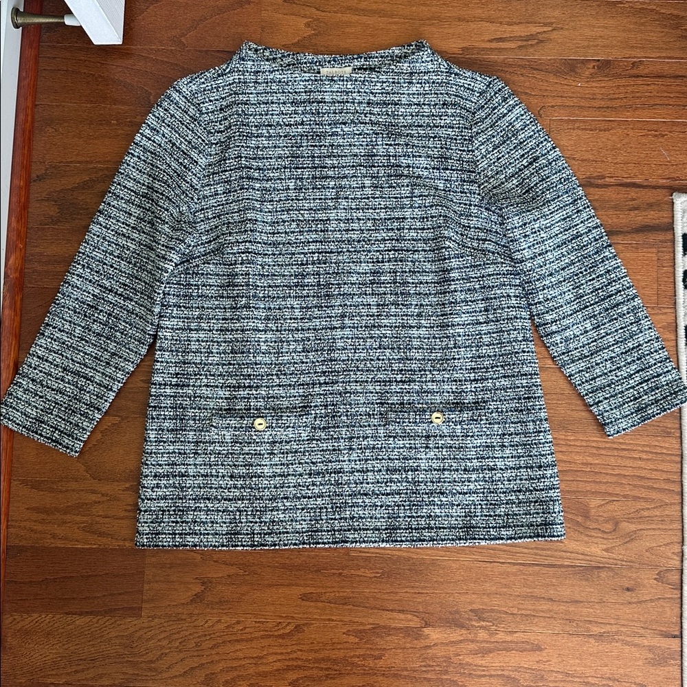 Talbots Blue and White Textured Knit